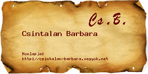 Csintalan Barbara névjegykártya