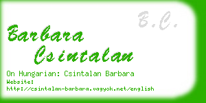 barbara csintalan business card